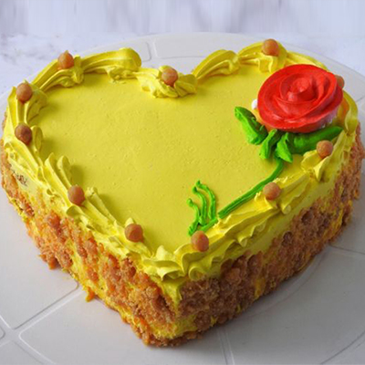 "Heart shape butterscotch cake - 1kg - Click here to View more details about this Product